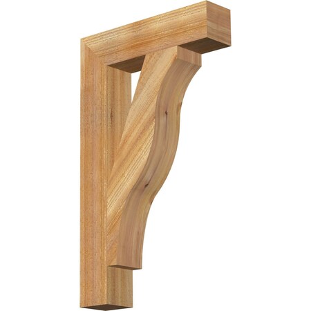 Ekena Millwork Funston Block Rough Sawn Bracket, Western Red Cedar, 4"W x 18"D x 30"H BKT04X18X30FST05RWR